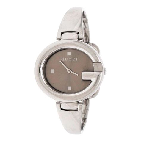 gucci 134.3|Gucci Metallic Beige Stainless Steel Guccissima 134.3 Women's .